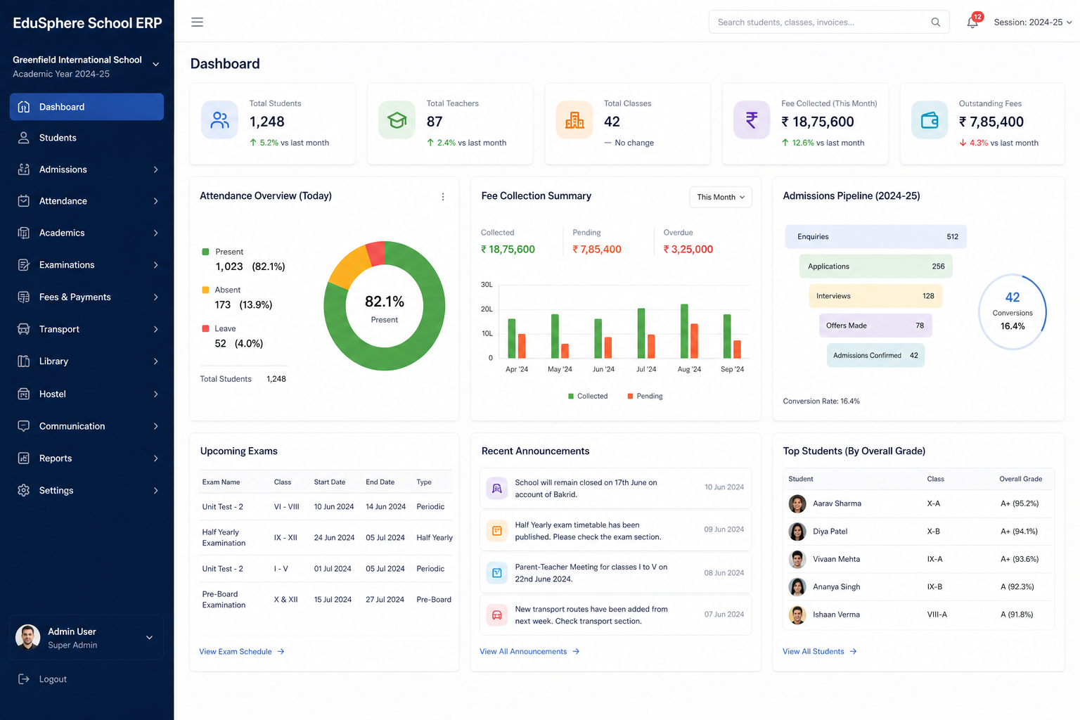 EduSphere School ERP Platform