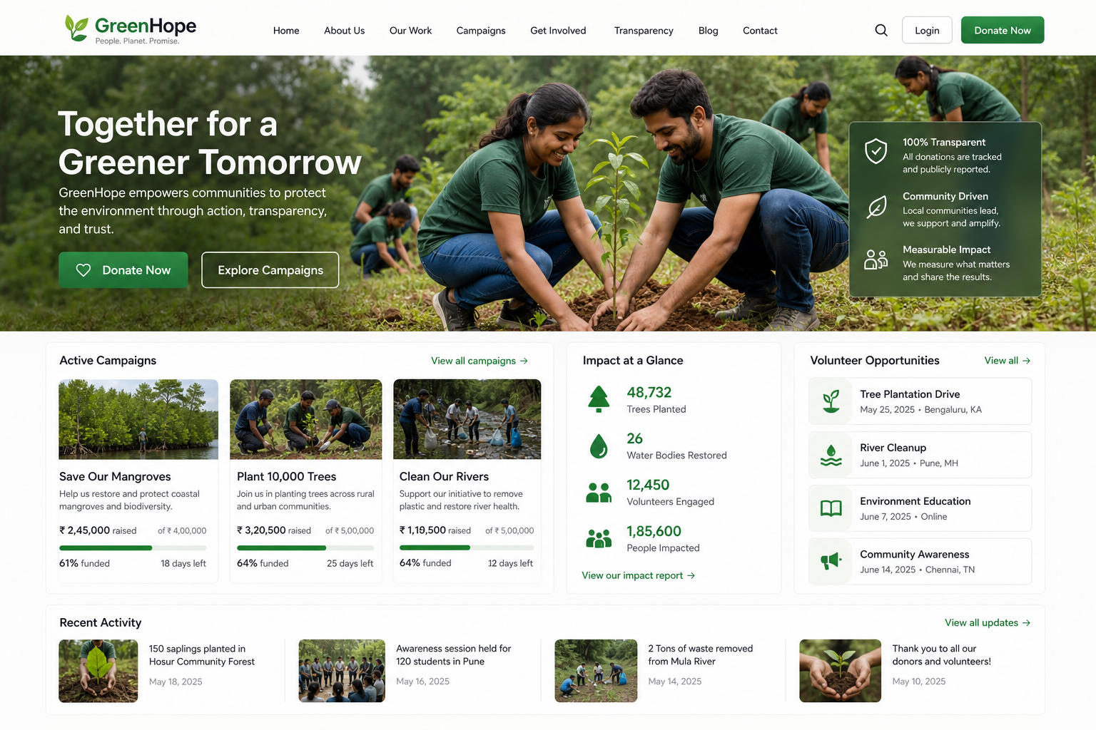 GreenHope NGO Portal