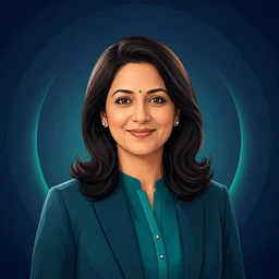Priya Verma — illustrated profile avatar